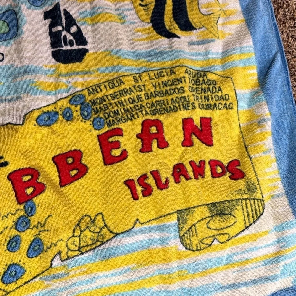 Vintage The Caribbean Islands beach towel